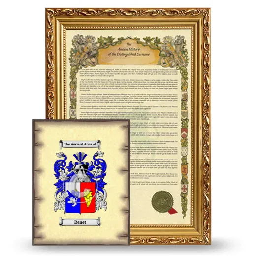 Renet Framed History and Coat of Arms Print - Gold