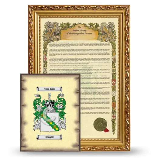 Ricard Framed History and Coat of Arms Print - Gold