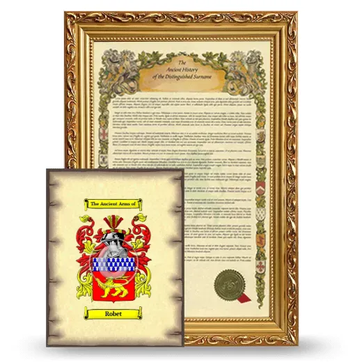 Robet Framed History and Coat of Arms Print - Gold
