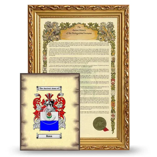 Rosa Framed History and Coat of Arms Print - Gold