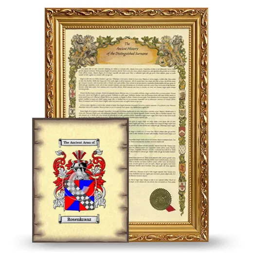 Rosenkranz Framed History and Coat of Arms Print - Gold