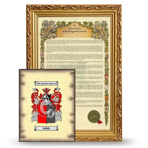Salish Framed History and Coat of Arms Print - Gold