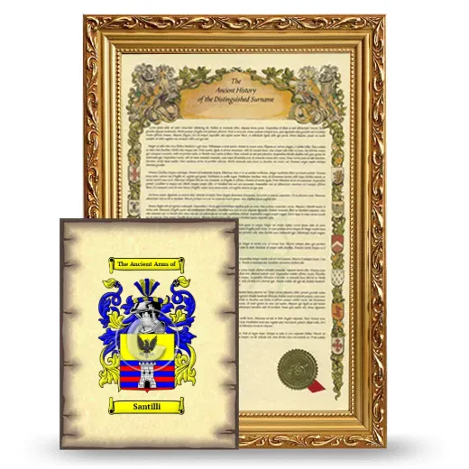 Santilli Framed History and Coat of Arms Print - Gold