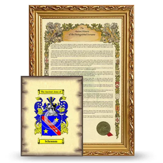 Schramm Framed History and Coat of Arms Print - Gold