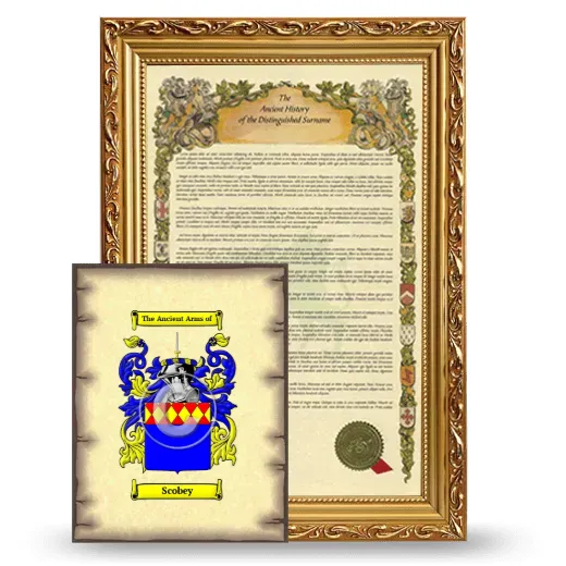 Scobey Framed History and Coat of Arms Print - Gold
