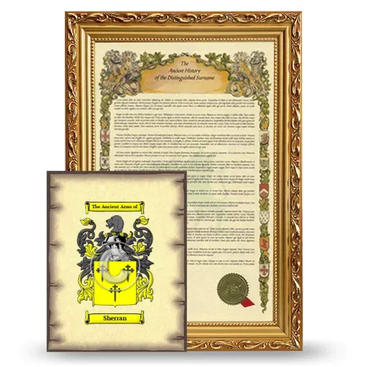 Sherran Framed History and Coat of Arms Print - Gold