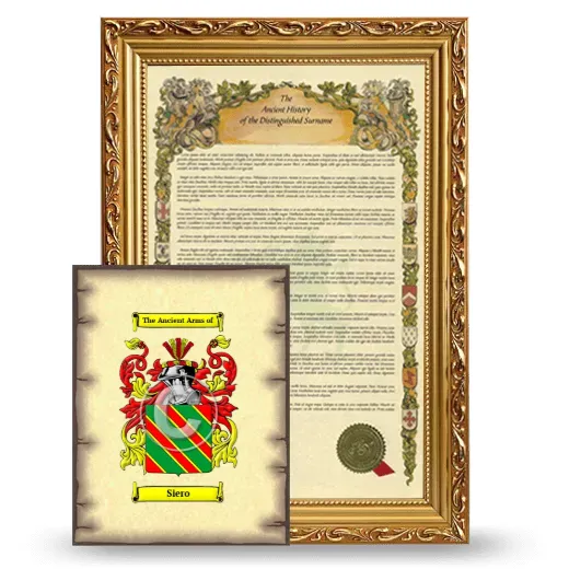 Siero Framed History and Coat of Arms Print - Gold