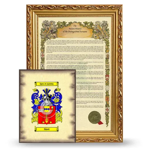 Siret Framed History and Coat of Arms Print - Gold