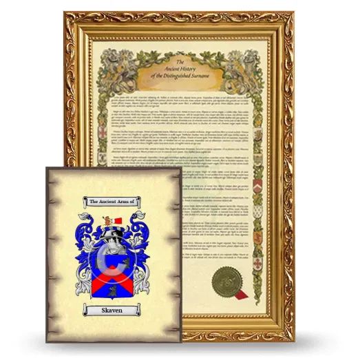 Skaven Framed History and Coat of Arms Print - Gold