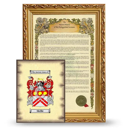 Skellie Framed History and Coat of Arms Print - Gold