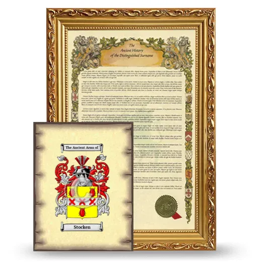 Stocken Framed History and Coat of Arms Print - Gold
