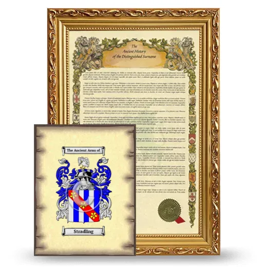 Stradling Framed History and Coat of Arms Print - Gold