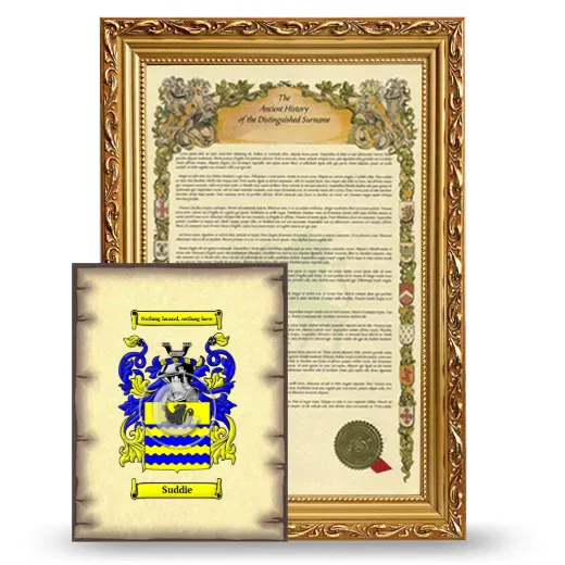 Suddie Framed History and Coat of Arms Print - Gold