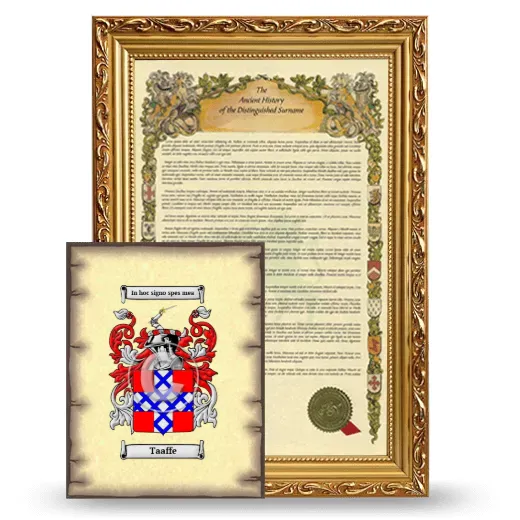 Taaffe Framed History and Coat of Arms Print - Gold