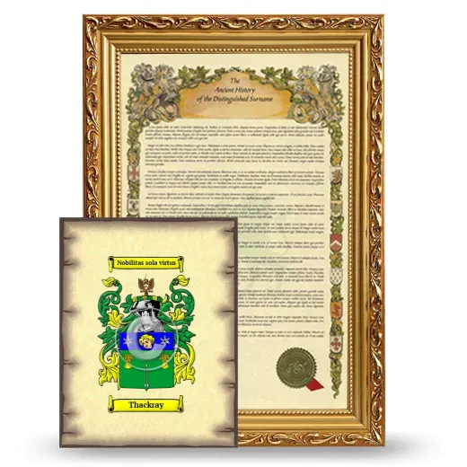 Thackray Framed History and Coat of Arms Print - Gold