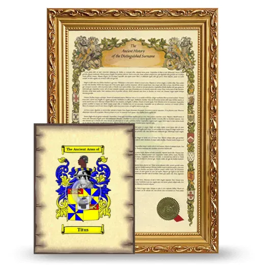 Titus Framed History and Coat of Arms Print - Gold