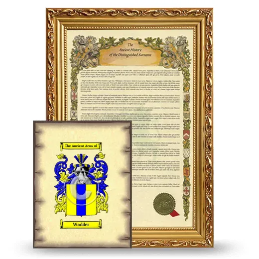 Wadder Framed History and Coat of Arms Print - Gold