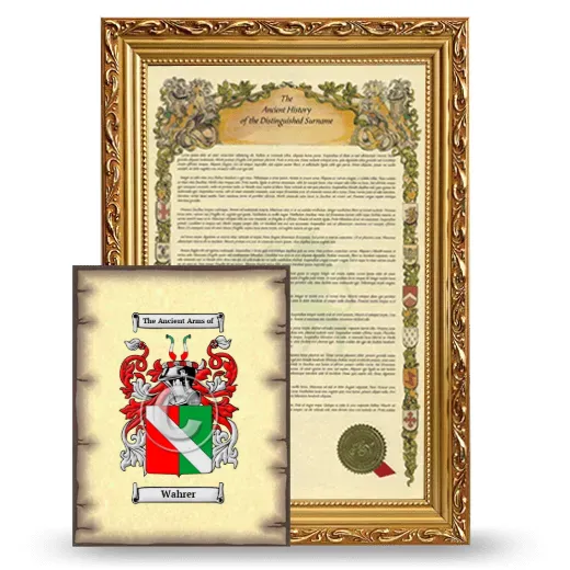 Wahrer Framed History and Coat of Arms Print - Gold