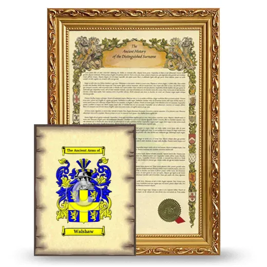 Walshaw Framed History and Coat of Arms Print - Gold