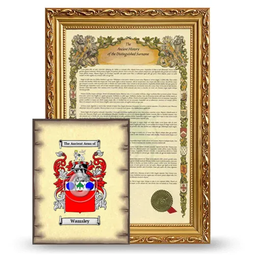 Wamsley Framed History and Coat of Arms Print - Gold
