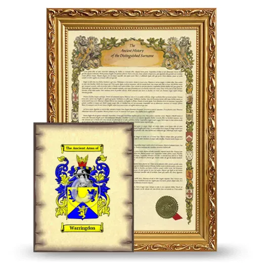 Warringdon Framed History and Coat of Arms Print - Gold