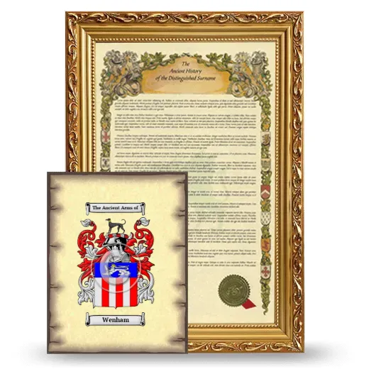 Wenham Framed History and Coat of Arms Print - Gold