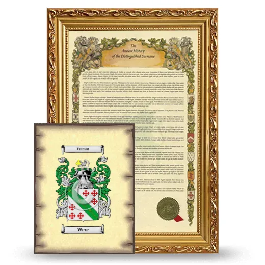 Were Framed History and Coat of Arms Print - Gold