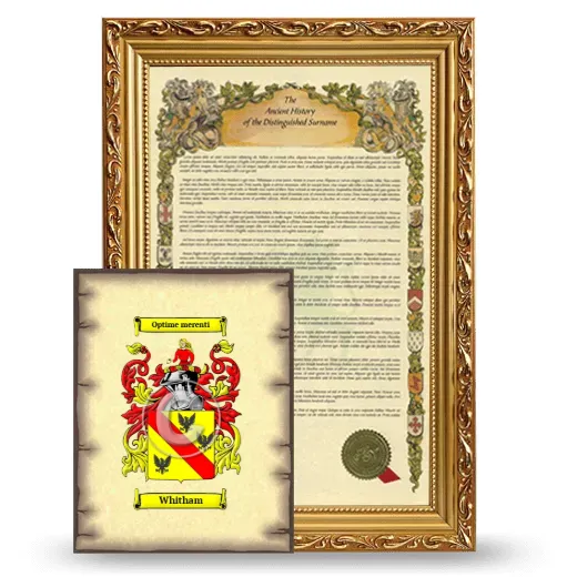Whitham Framed History and Coat of Arms Print - Gold