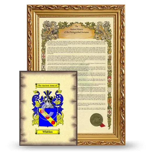 Whitlan Framed History and Coat of Arms Print - Gold