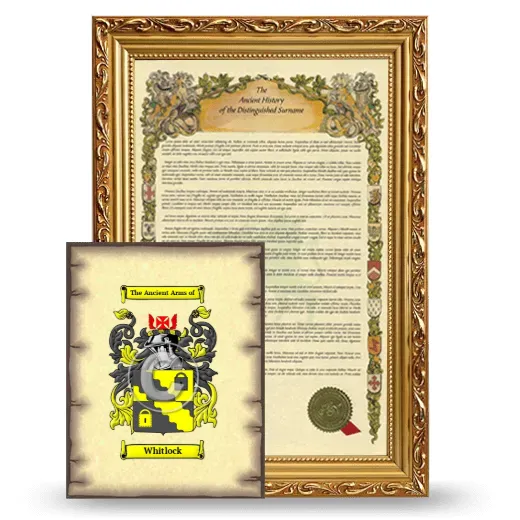 Whitlock Framed History and Coat of Arms Print - Gold