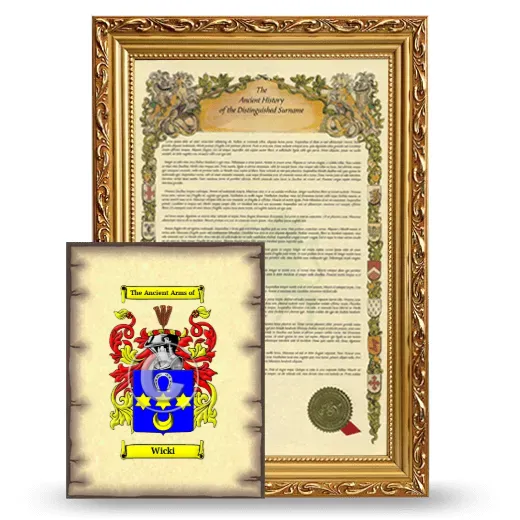 Wicki Framed History and Coat of Arms Print - Gold