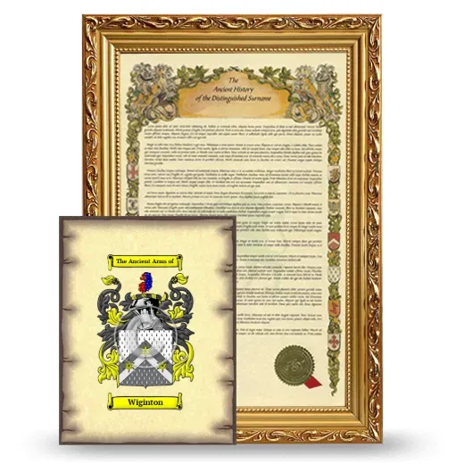 Wiginton Framed History and Coat of Arms Print - Gold