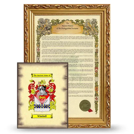 Wimball Framed History and Coat of Arms Print - Gold