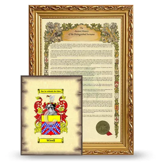 Wivell Framed History and Coat of Arms Print - Gold