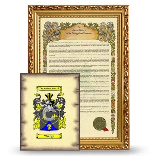 Wrange Framed History and Coat of Arms Print - Gold
