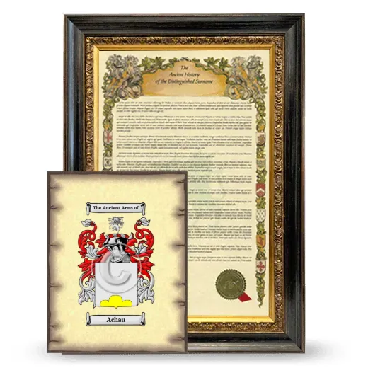 Achau Framed History and Coat of Arms Print - Heirloom