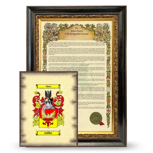 Addler Framed History and Coat of Arms Print - Heirloom