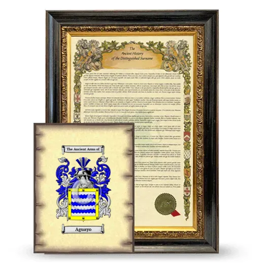 Aguayo Framed History and Coat of Arms Print - Heirloom