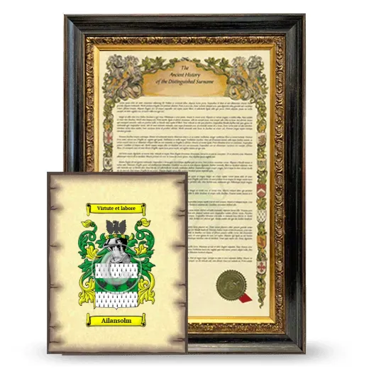 Ailansolm Framed History and Coat of Arms Print - Heirloom