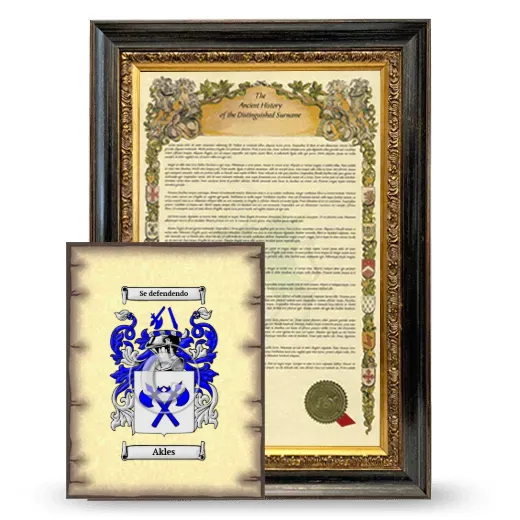Akles Framed History and Coat of Arms Print - Heirloom