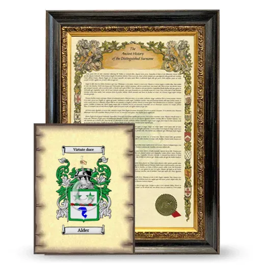 Alder Framed History and Coat of Arms Print - Heirloom