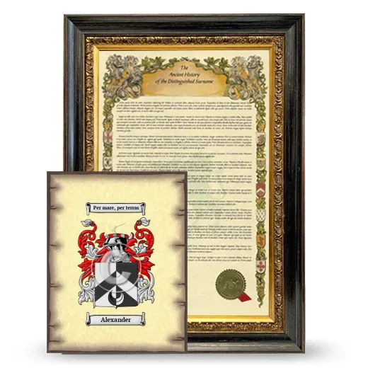 Alexander Framed History and Coat of Arms Print - Heirloom