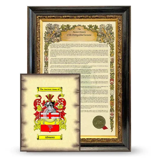 Alvarez Framed History and Coat of Arms Print - Heirloom