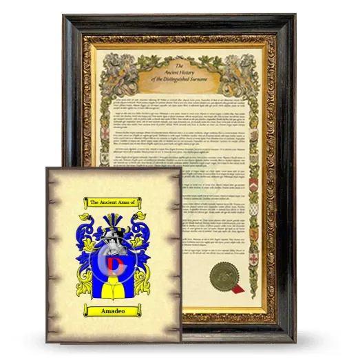 Amadeo Framed History and Coat of Arms Print - Heirloom
