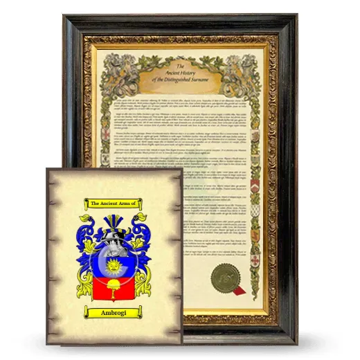 Ambrogi Framed History and Coat of Arms Print - Heirloom