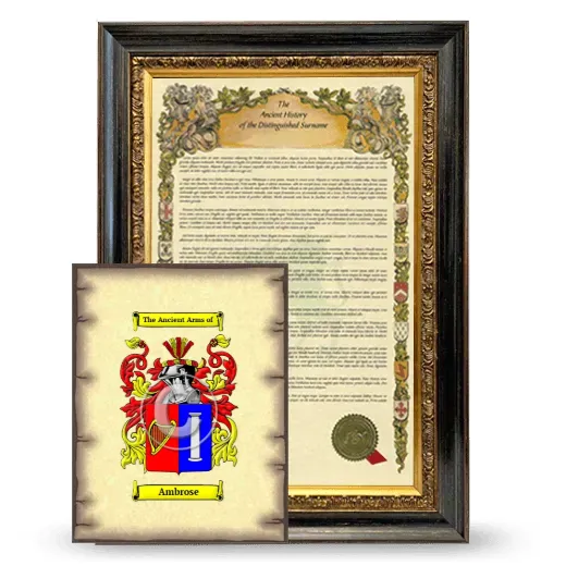 Ambrose Framed History and Coat of Arms Print - Heirloom