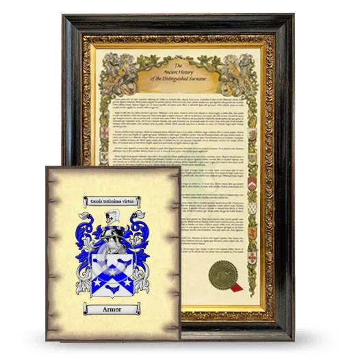 Armor Framed History and Coat of Arms Print - Heirloom