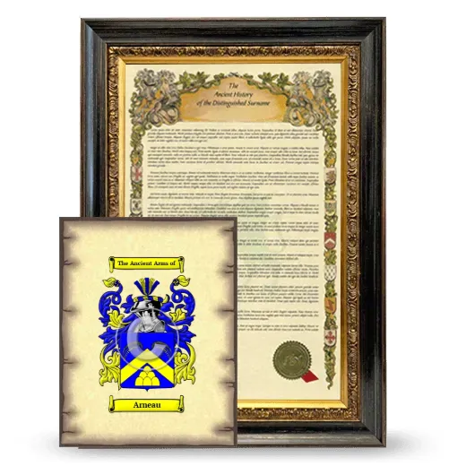 Arneau Framed History and Coat of Arms Print - Heirloom