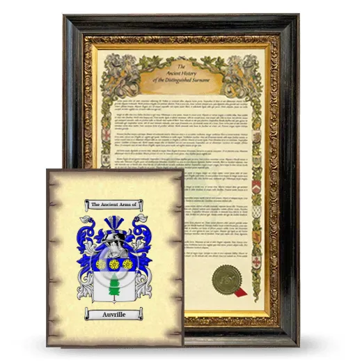 Auvrille Framed History and Coat of Arms Print - Heirloom