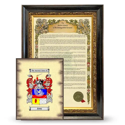 Avey Framed History and Coat of Arms Print - Heirloom